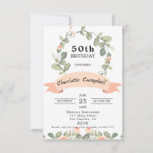 Invitation La couronne des Roses de Blush Anniversaire (Devant)