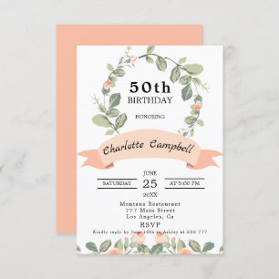 Invitation La couronne des Roses de Blush Anniversaire