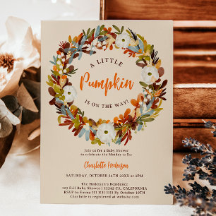 Invitation La couronne florale tombe petit baby shower citrou
