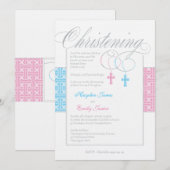 Invitation La coutume jumelle l'invitation de baptême (Devant / Derrière)