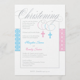 Invitation La coutume jumelle l'invitation de baptême