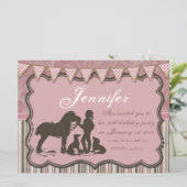 Invitation La Cowgirl en rose (Debout devant)