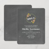 Invitation La craie a inspiré l'obtention du diplôme florale (Devant / Derrière)