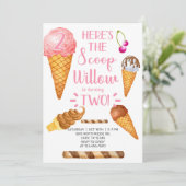 Invitation La crème glacée ici est la boule 2ème anniversaire (Debout devant)