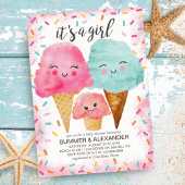 Invitation La crème glacée Scoop arrose le Baby shower d'été