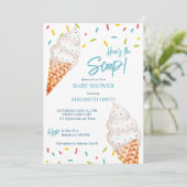 Invitation La crème glacée, voilà le baby shower de boule (Debout devant)