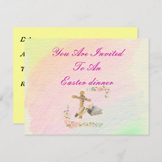 Invitation La Croix et la Bible - (Devant / Derrière)