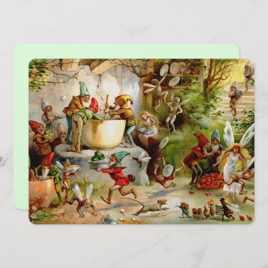 Invitation La cuisine des Gnomes - 1895 (Devant / Derrière)