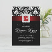 Invitation La damassé élégante de mariage Jewels le blanc (Debout devant)