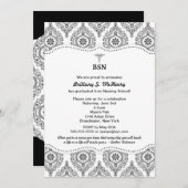 Invitation La damassé moderne BSN RN LPN d'obtention du (Devant / Derrière)