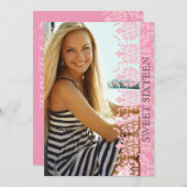 Invitation La damassé voient l'invitation de photo (Devant / Derrière)