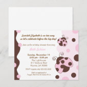 Invitation La Dame Bug Pink & Brown (Devant / Derrière)