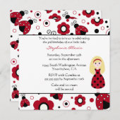Invitation La dame noire rouge mignonne branche l'invitation (Devant / Derrière)