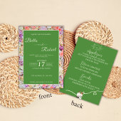 Invitation La danse des roses violettes et blanches Invitatio