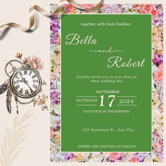 Invitation La danse des roses violettes et blanches Invitatio