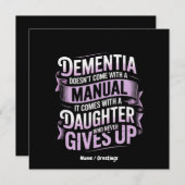 Invitation La démence ne vient pas avec un Alzheimer manuel (Devant / Derrière)