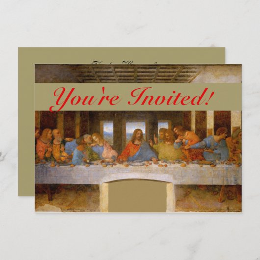 Invitation La Dernière Cène de Da Vinci Fine Art Classique (Devant / Derrière)