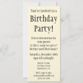 Invitation La Dernière soupe de Léonard de Vinci (Dos)