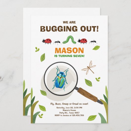 Invitation La désinsectisation de l'insecte d'invitation (Devant / Derrière)