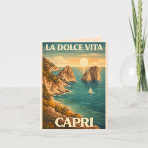 Invitation La Dolce Vita - Affiche de voyage vintage de Capri