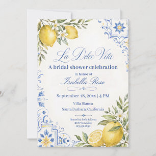 Invitation La Dolce Vita Aquarelle Fête de Fiançailles au Cit