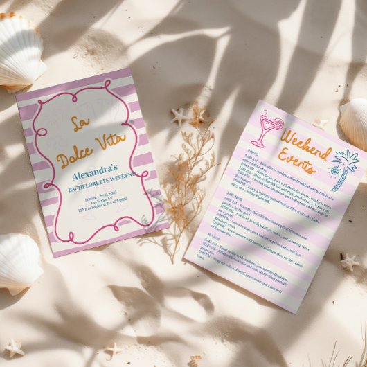 Invitation La Dolce Vita Bachelorette Week-end