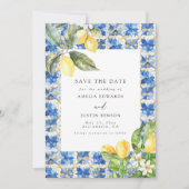 Invitation La Dolce Vita Citron Citrus Enregistrer La Date (Devant)