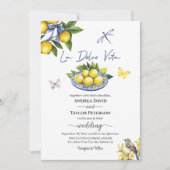 Invitation La Dolce Vita Citrons et Oiseaux Mariage (Devant)