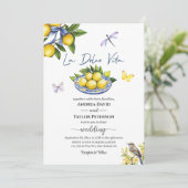 Invitation La Dolce Vita Citrons et Oiseaux Mariage (Debout devant)