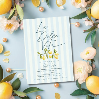 Invitation La Dolce Vita Citrons Réception de Mariage Italien