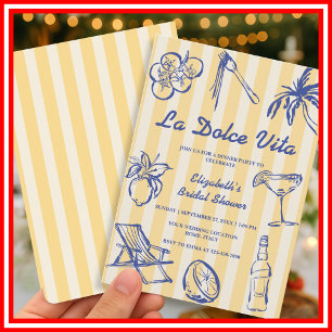 Invitation La Dolce Vita Citrons Réception de Mariage Italien