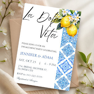 Invitation La Dolce Vita Engagement Méditerranéen Italien