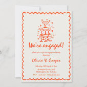 Invitation La Dolce Vita Fête d'engagement (Devant)