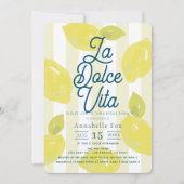 Invitation La Dolce Vita Hand-Painted Lemon Bridal Shower (Devant)