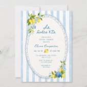 Invitation La dolce vita hydrangea bleu citron douche de mari (Devant)