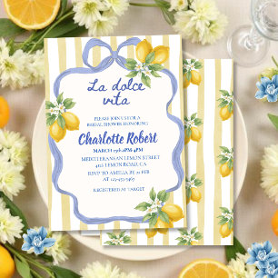 Invitation La dolce vita Italian Lemon été Enterrement de vie