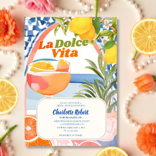 Invitation La dolce vita Italian Lemon été Enterrement de vie