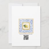 Invitation La Dolce Vita Italien Citron Carreaux Mariage QR C (Dos)