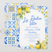 Invitation La Dolce Vita Italien Lemon élégant 30e anniversai (Devant / Derrière)