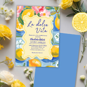 Invitation La dolce vita Italienne Citron Douche nuptiale