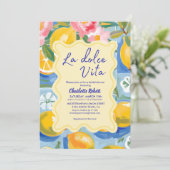 Invitation La dolce vita Italienne Citron été Douche nuptiale (Debout devant)