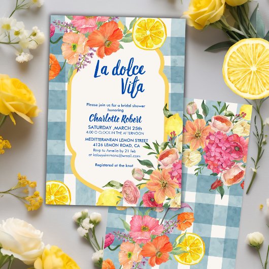 Invitation La dolce vita Italienne Citron été Douche nuptiale