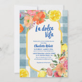 Invitation La dolce vita Italienne Citron été Douche nuptiale (Devant)