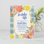 Invitation La dolce vita Italienne Citron été Douche nuptiale (Debout devant)