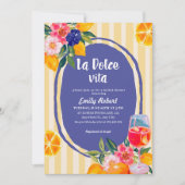 Invitation La Dolce Vita Italienne Citron Fête des mariées Fl (Devant)