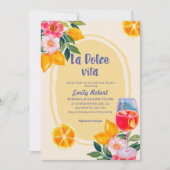 Invitation La Dolce Vita Italienne Citron Fête des mariées Fl (Devant)