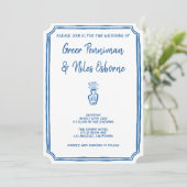 Invitation La Dolce Vita italienne Mariage bleu (Debout devant)