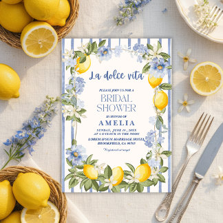 Invitation La Dolce Vita Lemon Citrus Italian summer Wedding