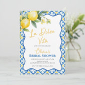 Invitation La Dolce Vita Lemon Fête des mariées florale Invit (Debout devant)