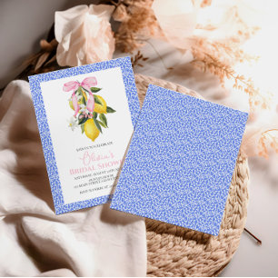 Invitation La Dolce Vita Lemon Mariage avec un nœud rose